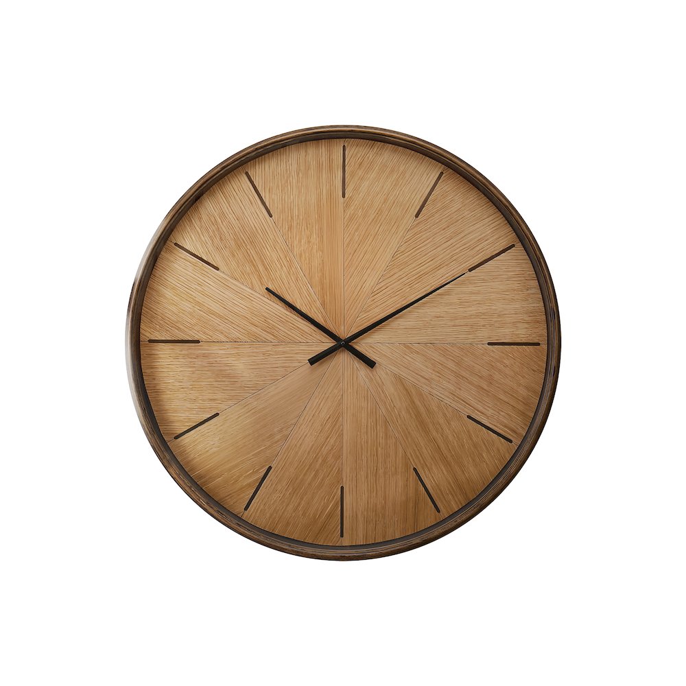 Clocks, 30"" Round, Large Oversized, Wall Clock, Brown, Modern, Contemporary