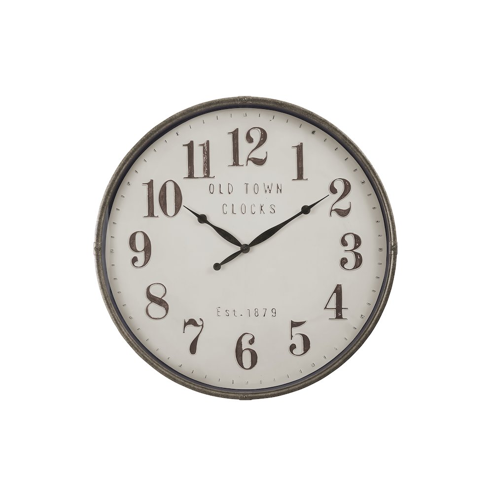 Clocks, 30"" Round, Large Oversized, Wall Clock, Brown, Transitional