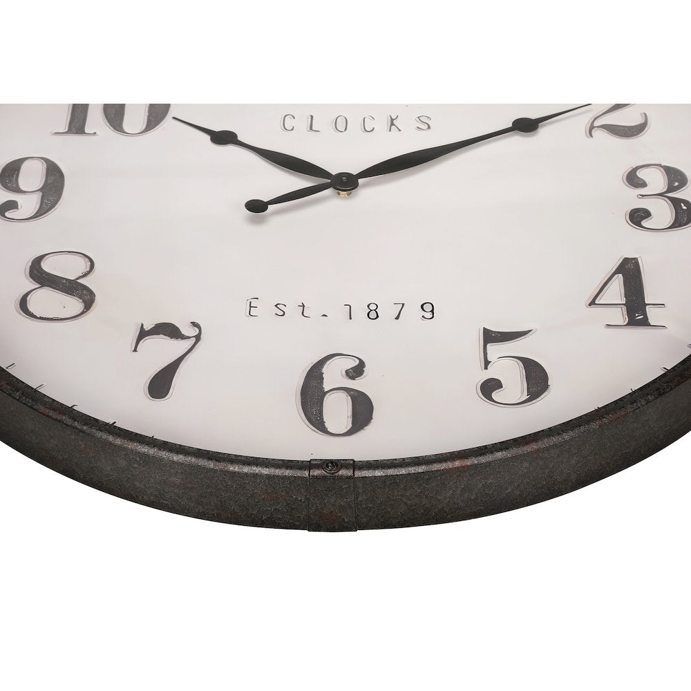 Clocks, 30"" Round, Large Oversized, Wall Clock, Brown, Transitional