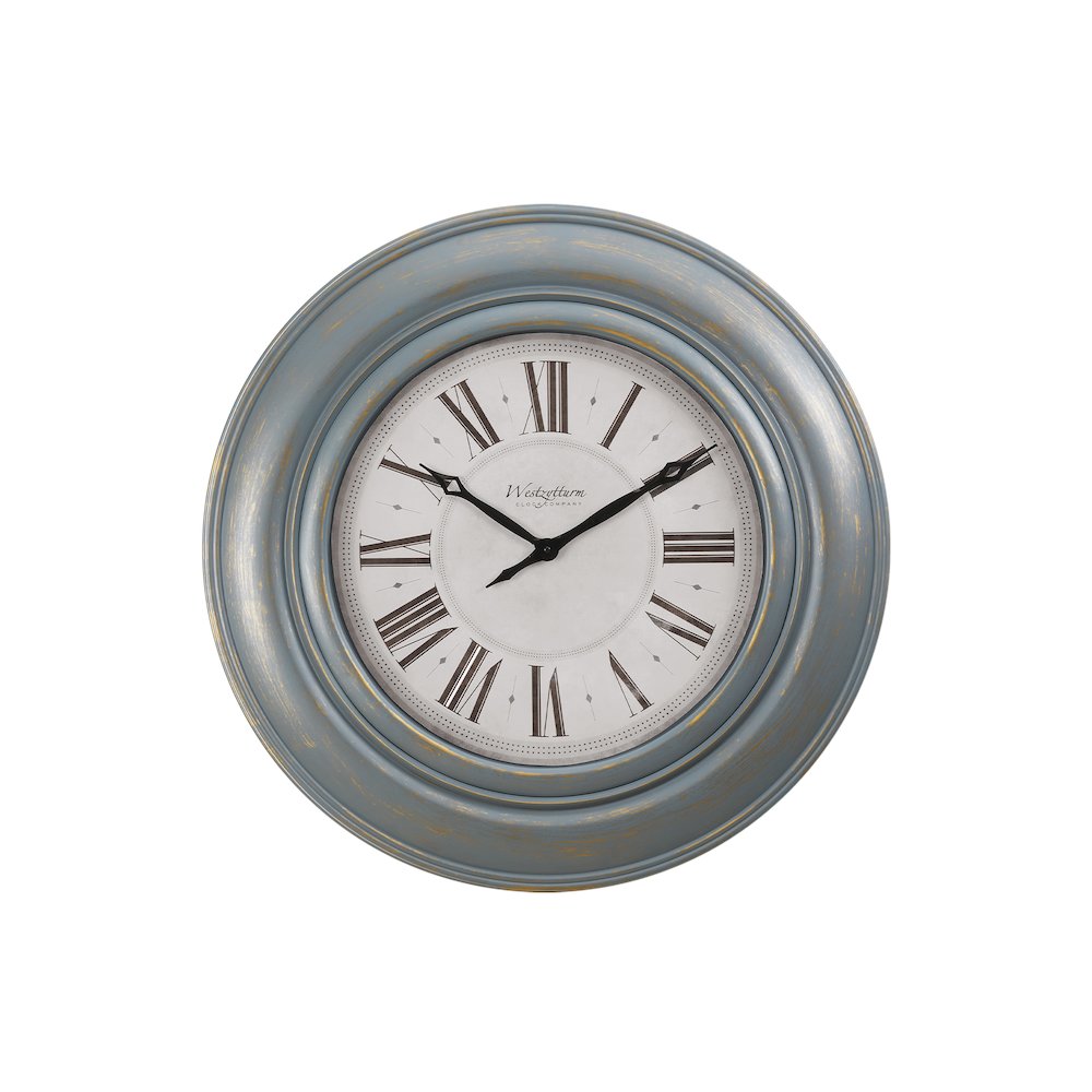 Clocks, 30"" Round, Large Oversized, Wall Clock, Antique Blue, Transitional