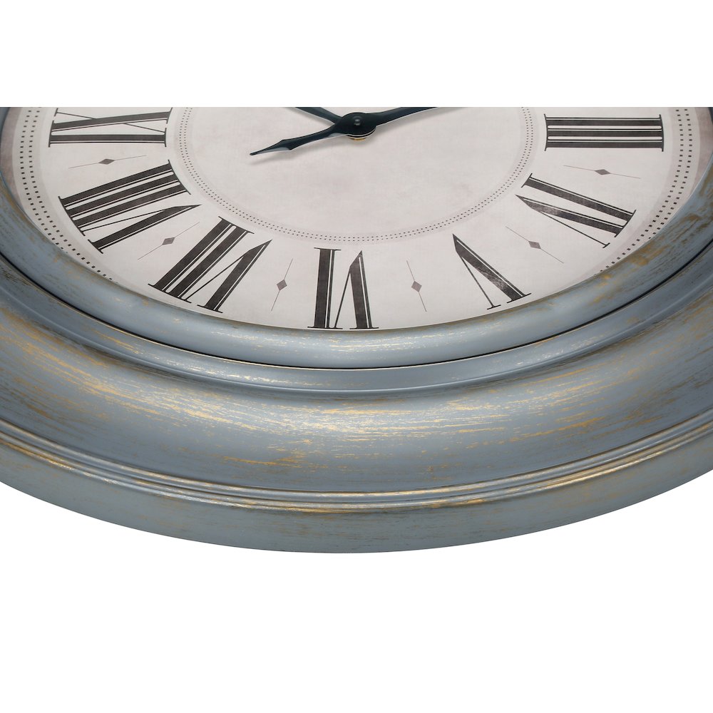Clocks, 30"" Round, Large Oversized, Wall Clock, Antique Blue, Transitional