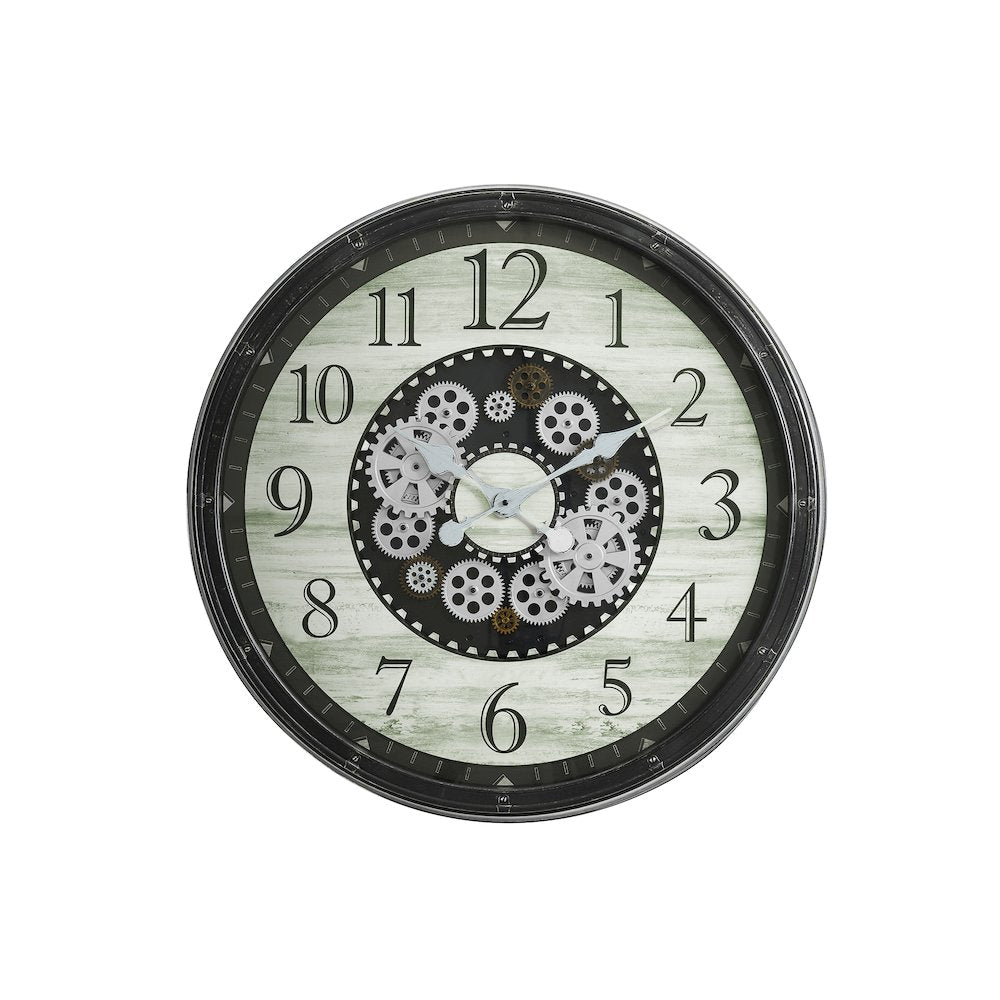Clocks, 30"" Round, Gear Mechanism, Large Oversized, Wall Clock, Brown