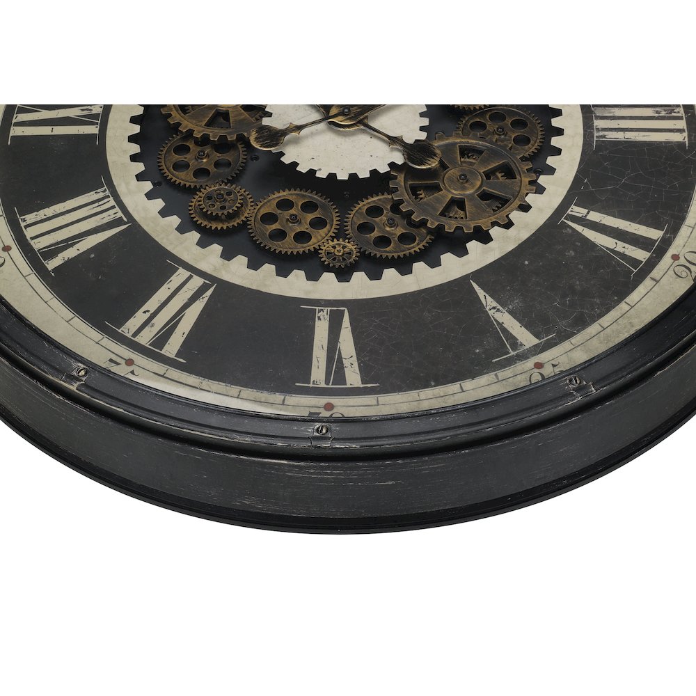 Clocks, 30"" Round, Gear Mechanism, Large Oversized, Wall Clock, Brown