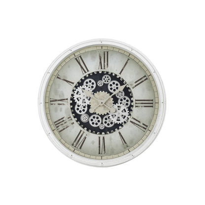 Clocks, 30"" Round, Gear Mechanism, Large Oversized, Wall Clock, White
