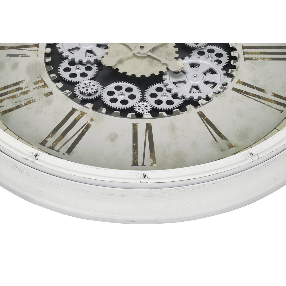 Clocks, 30"" Round, Gear Mechanism, Large Oversized, Wall Clock, White