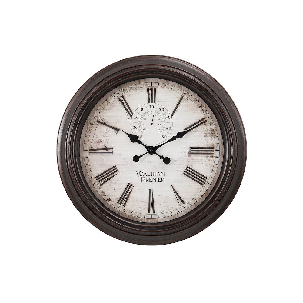 Clocks, 20"" Round, Wall Clock, Brown, Transitional