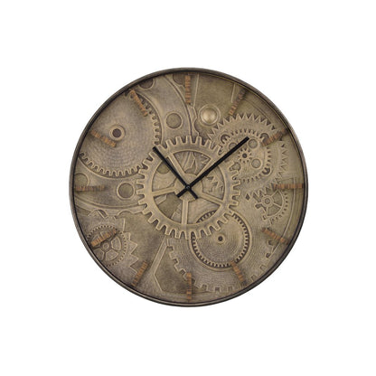Clocks, 20"" Round, Wall Clock, Brown, Transitional