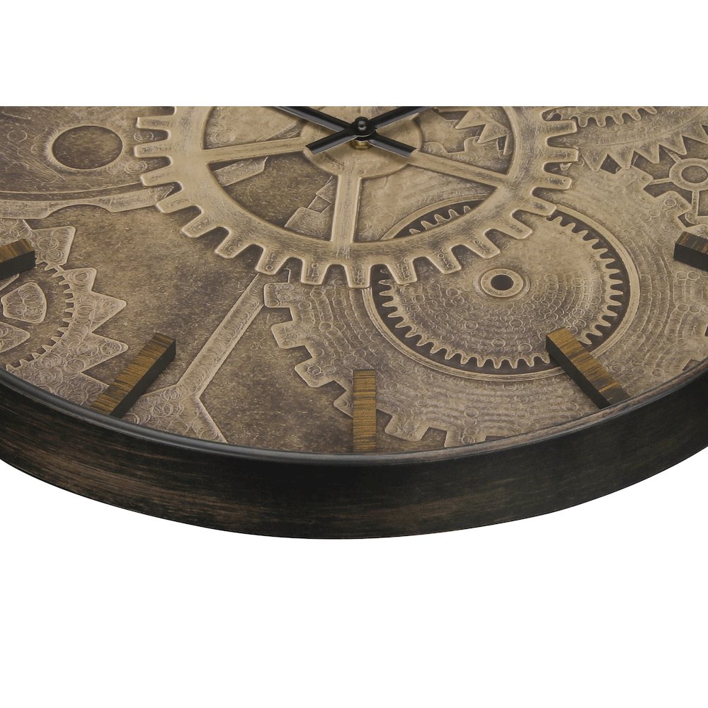 Clocks, 20"" Round, Wall Clock, Brown, Transitional