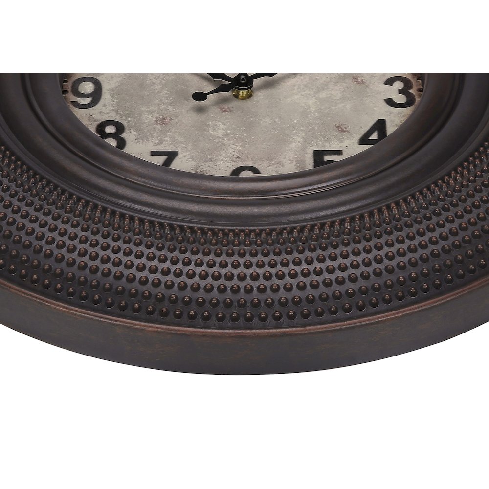 Clocks, 20"" Round, Wall Clock, Antique Brown, Transitional