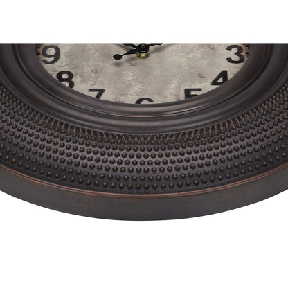 Clocks, 20"" Round, Wall Clock, Antique Brown, Transitional