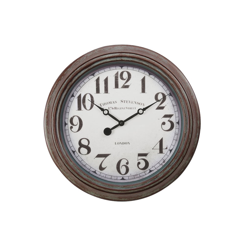 Clocks, 20"" Round, Wall Clock, Antique Brown, Transitional