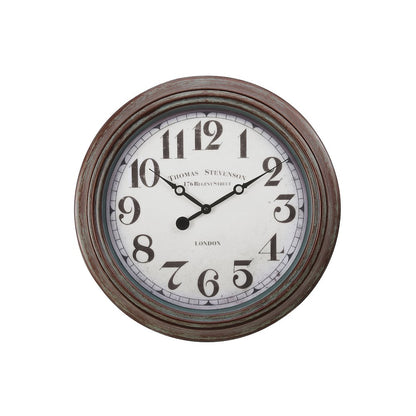 Clocks, 20"" Round, Wall Clock, Antique Brown, Transitional