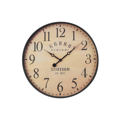 Clocks, 20"" Round, Wall Clock, Antique Brown, Transitional
