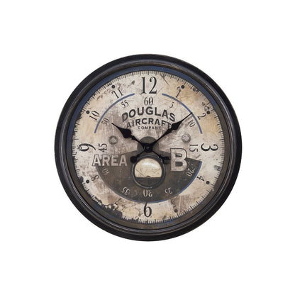 Clocks, 20"" Round, Wall Clock, Antique Brown, Transitional