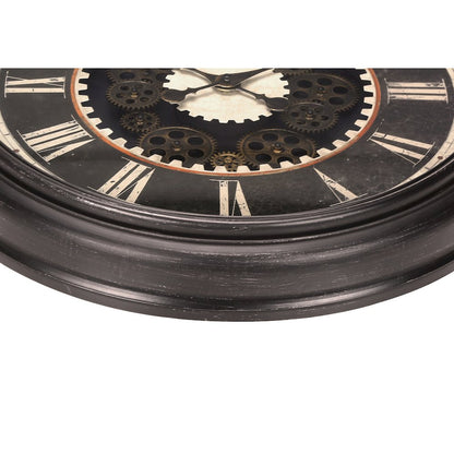 Clocks, 23"" Round, Gear Mechanism, Wall Clock, Brown, Transitional