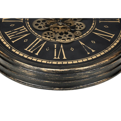 Clocks, 24"" Round, Gear Mechanism, Wall Clock, Brown, Transitional
