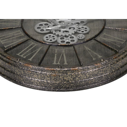 Clocks, 24"" Round, Gear Mechanism, Wall Clock, Grey, Transitional