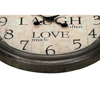 Clocks, 16"" Round, Wall Clock, Antique Brown, Transitional