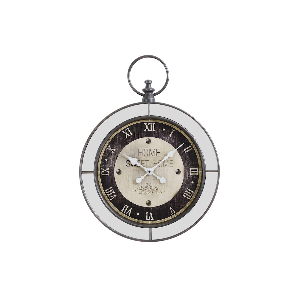 Clocks, 18"" Round, Wall Clock, Brown, Mirror, Transitional