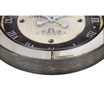 Clocks, 18"" Round, Wall Clock, Brown, Mirror, Transitional