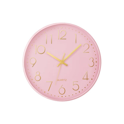 Clocks, 12"" Round, Wall Clock, Pink Face, Pink Frame, Contemporary, Modern