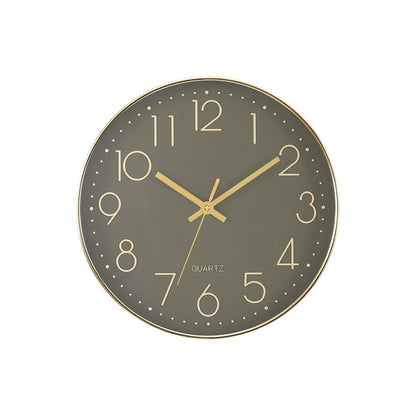 Clocks, 12"" Round, Wall Clock, Dark Bronze Face, Gold Frame