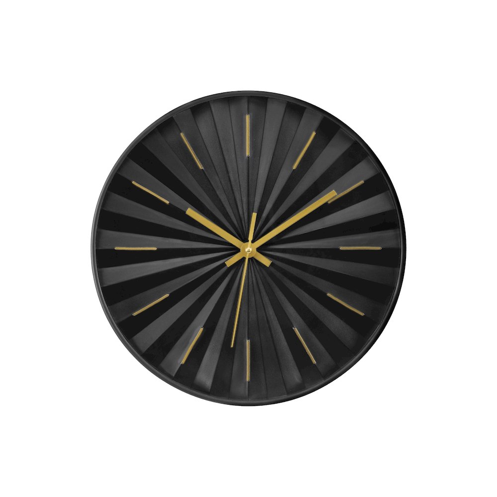 Clocks, 12"" Round, Wall Clock, Black Face, Black Frame, Contemporary, Modern
