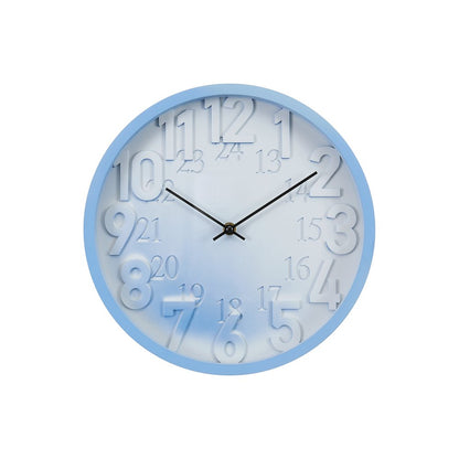 Clocks, 12"" Round, Wall Clock, Juvenile, Blue Face, Blue Frame