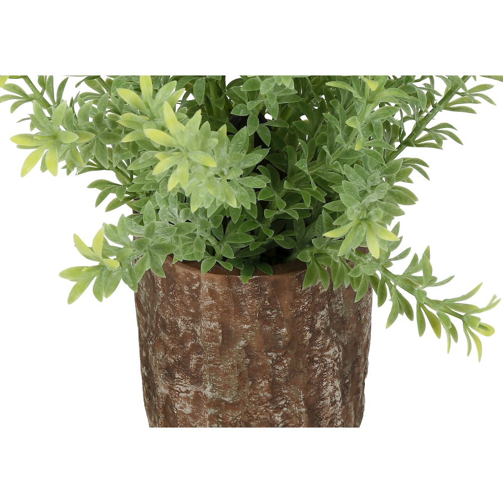 Artificial Plant, Set Of 2, 12"" Tall, Mullberry Grass, Table, Brown Cement Pots