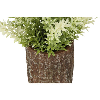 Artificial Plant, Set Of 2, 12"" Tall, Mullberry Grass, Table, Brown Cement Pots