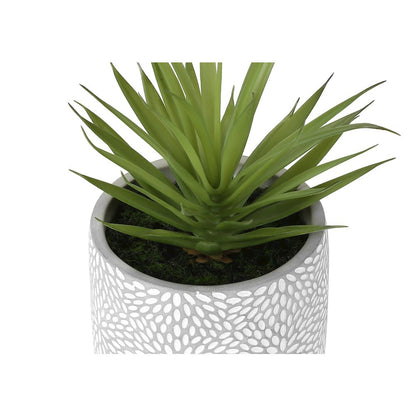 Artificial Plant, Set Of 2, 9"" Tall, Succulent, White Cement Pots