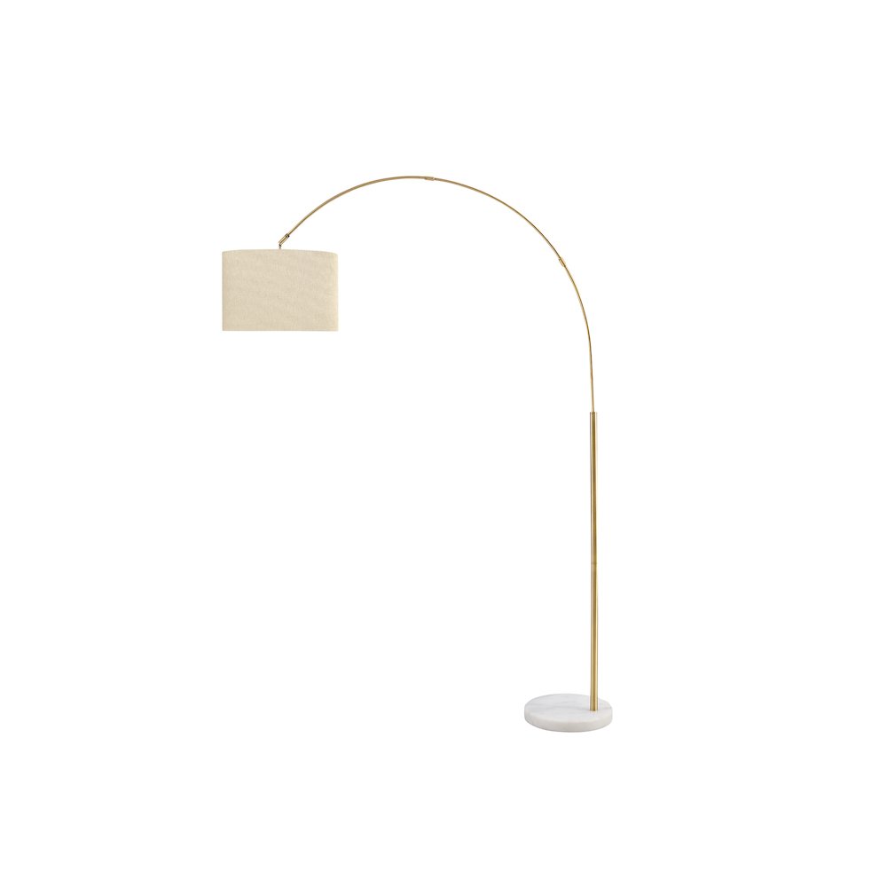 Lighting, 79""H, Floor Lamp, Brass Metal, Beige Shade, Contemporary