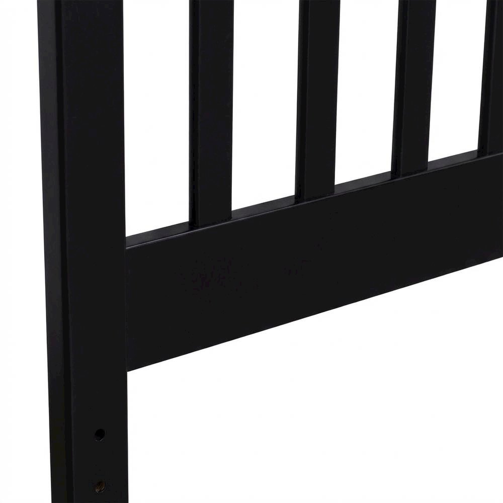 Black Wood Twin Headboard with Farmhouse Style and Rectangular Shape