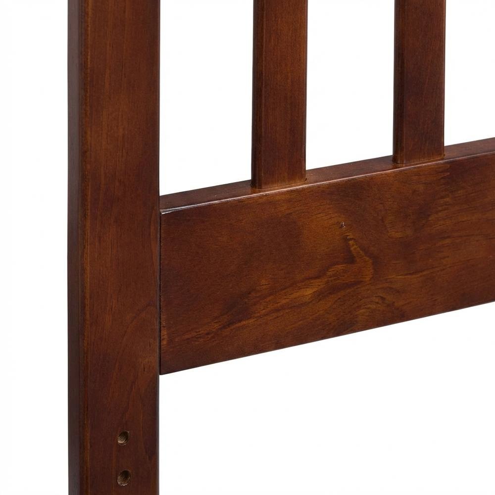 Walnut Wood Twin Headboard with Farmhouse Style and Rectangular Design