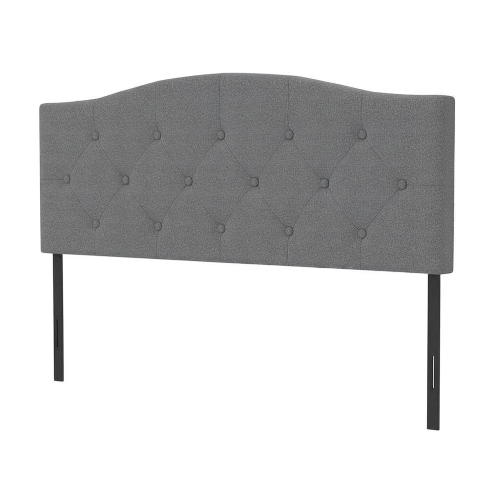 Glacier Gray Upholstered Tufted Headboard, Adjustable Design, MDF Construction