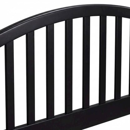 Black Wood Twin Headboard with Farmhouse Style and Rectangular Shape