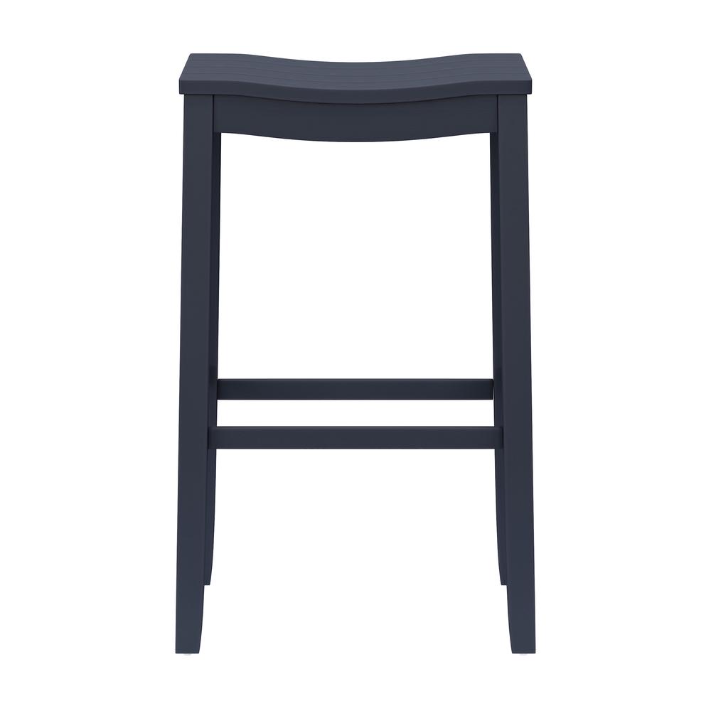 Fiddler Wood Backless Bar Height Stool, Navy
