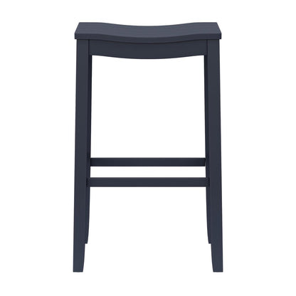 Fiddler Wood Backless Bar Height Stool, Navy