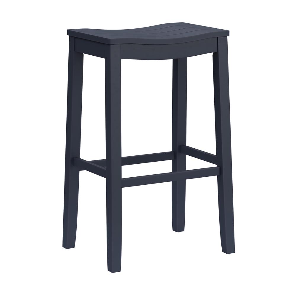 Fiddler Wood Backless Bar Height Stool, Navy