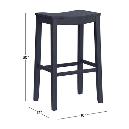 Fiddler Wood Backless Bar Height Stool, Navy
