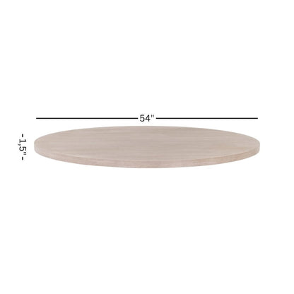 Gray Round Dining Table Top 54 Inches, Acacia Wood Veneer, MDF