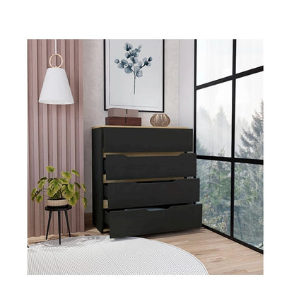 Zoe Dresser Black / Light Oak MDF