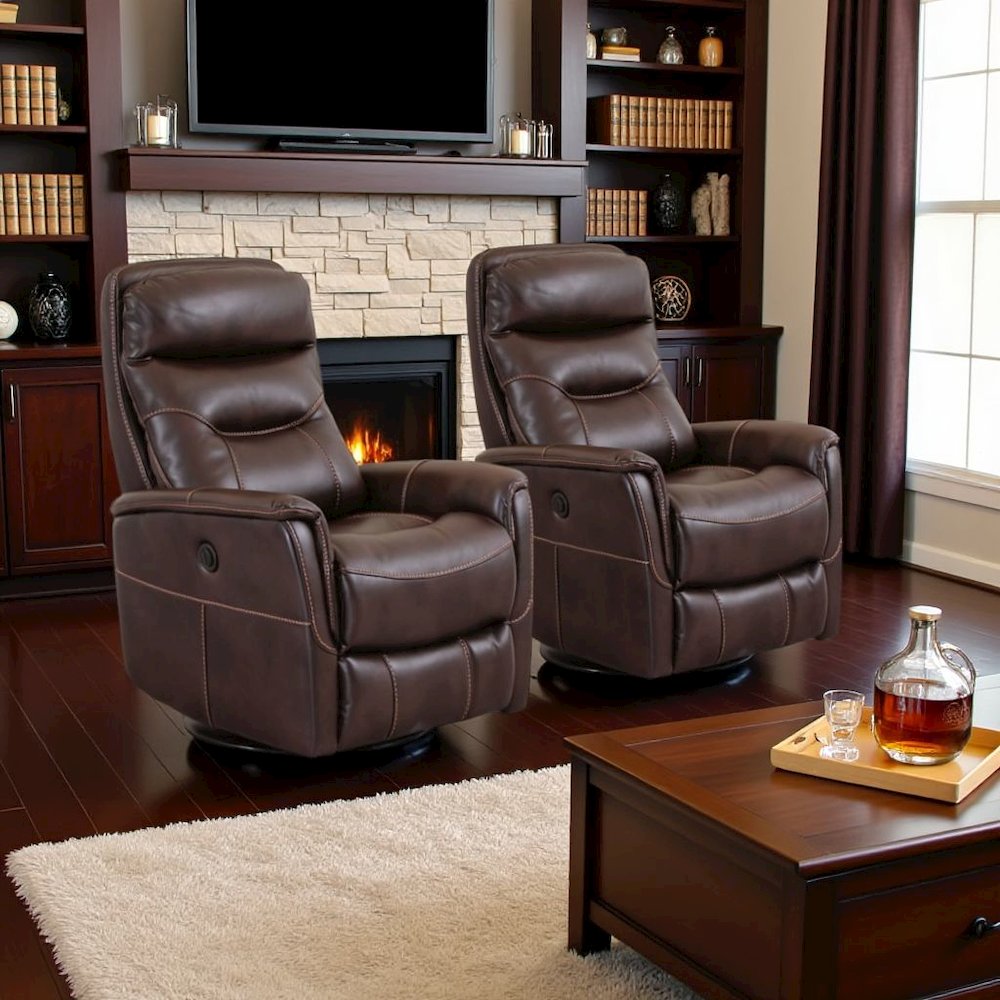 Truffle Recliner Nursery Glider Set – Elegant Boucle Chairs for Comfort