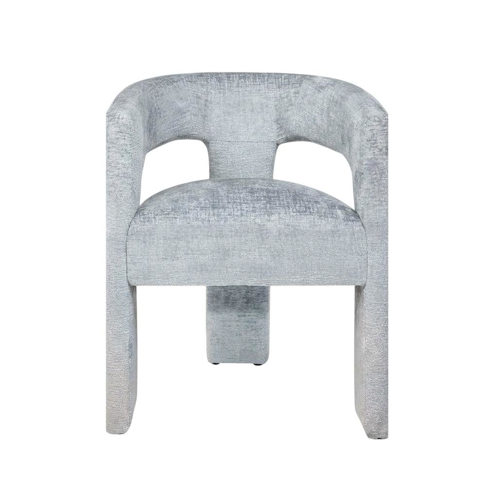 Jacquard Modern Accent Armchair, Sculptural Frame, Blue, Set of 2