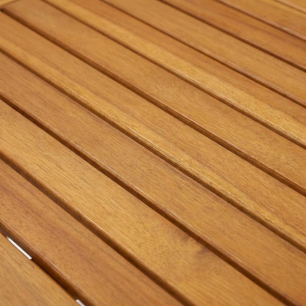 Oil-Finish Wooden Patio Set with Dining Table and 4 Outdoor Chairs