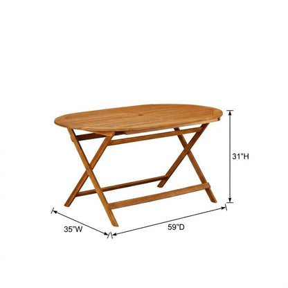 7-Piece Warm-Tone Oil Patio Dining Set with Weatherproof Wood and 6 Chairs