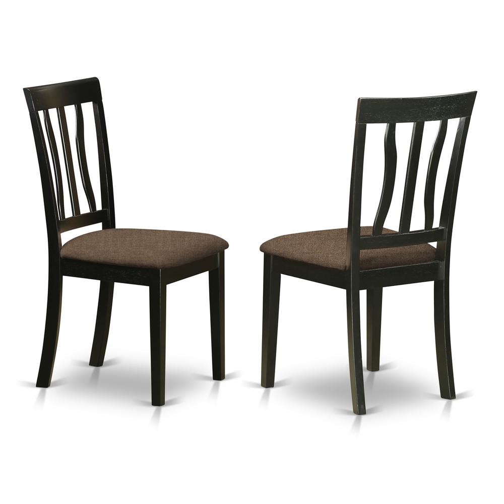 WEAN7-BCH-C 7 Pc Kitchen table set with a Dining Table and 6 Kitchen Chairs in Black