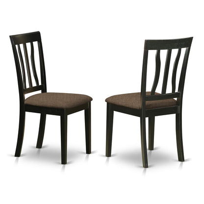 WEAN7-BCH-C 7 Pc Kitchen table set with a Dining Table and 6 Kitchen Chairs in Black