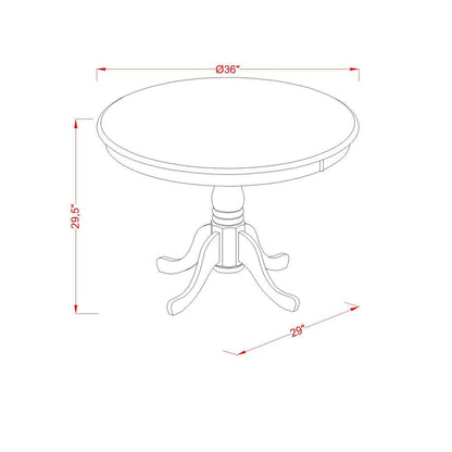 5  Pc  Dining  room  set  with  a  Table  and  4  Dining  Chairs  in  Black  and  Cherry