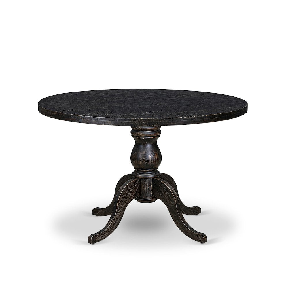 7 Piece Dining Set Consists Of 48" Round Table In Beige Red Color